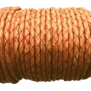 Oslo pyöreä punottu nahkanyöri - 3mm - terrakotta