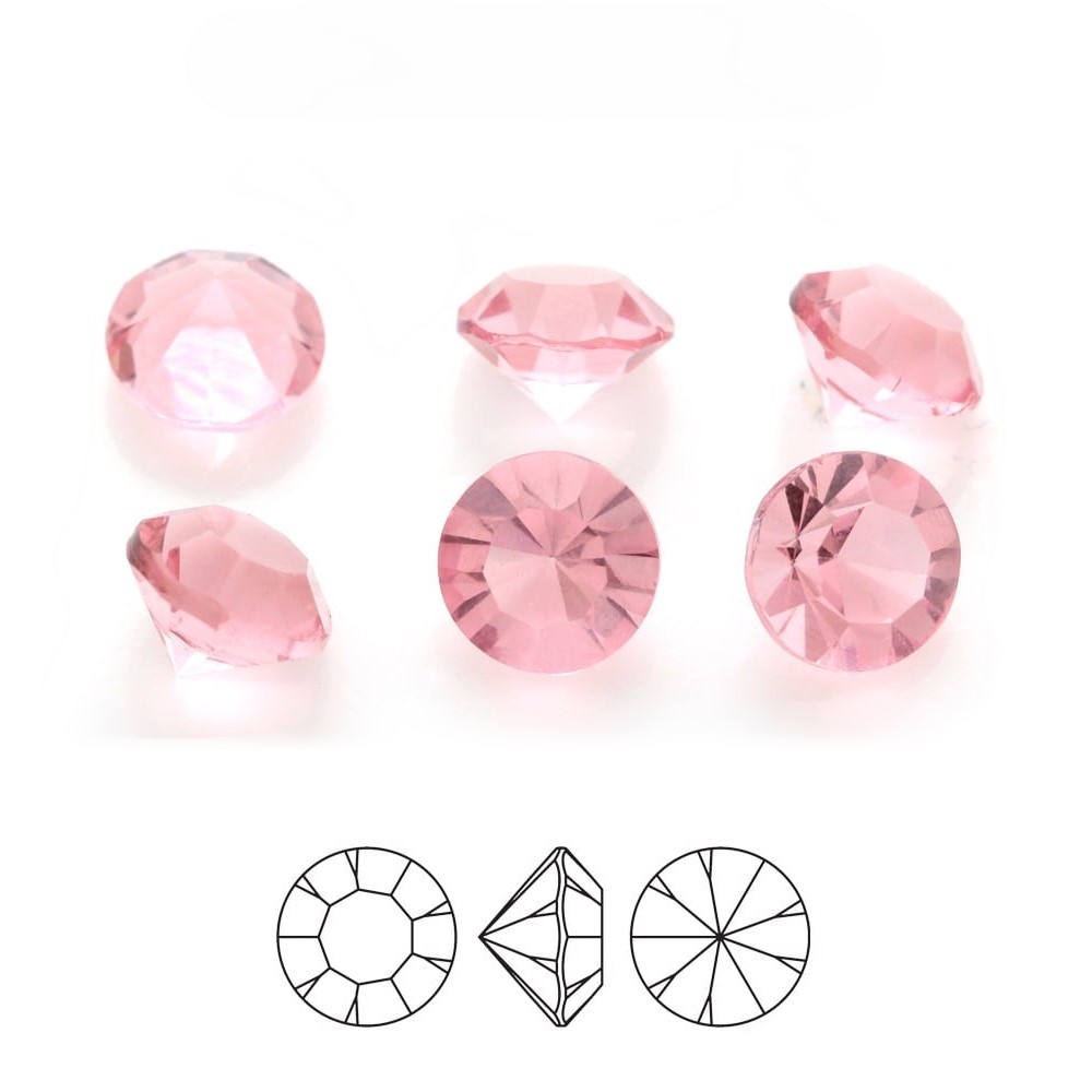 preciosa-crystal-chaton-pure-round-stone-pointed-back-unfoiled-light-rose preciosa crystal chaton puhdas pyöreä korukivi vaaleanpunainen