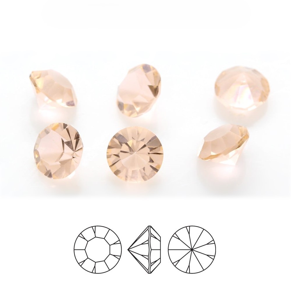 preciosa-crystal-chaton-pure-round-stone-pointed-back-unfoiled-light-peach preciosa-kristalli chaton puhdas pyöreä kivi terävä takana ilman folioita vaalean persikka