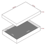Boston Korurasia korusetille - Valkoinen pellavakuvioitu kartonki/ Valko-musta vaahtomuovi - Image 6
