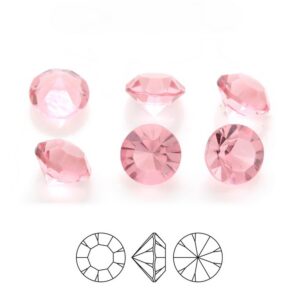 preciosa crystal chaton puhdas pyöreä korukivi vaaleanpunainen