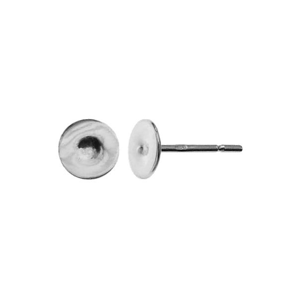 flat-4mm-sterling-silver-round-studs Korvakorutappi, levy 4mm, 925 hopea - Image 1