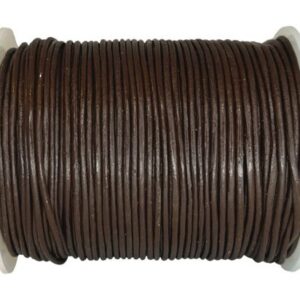 Pyöreä nahkanauha - 1mm - Ruskea