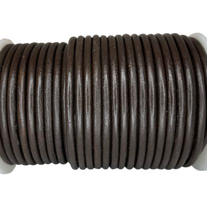Pyöreä nahkanauha - Kahvinruskea - 4mm Pyöreä nahkanauha - Kahvinruskea - 4mm