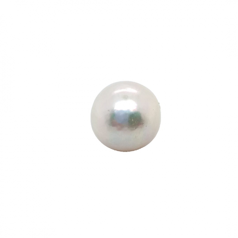 72890_Pearl white, 9-10mm, half drilled Helmenvalkoinen, 9-10 mm, puoliksi porattu - Image 1