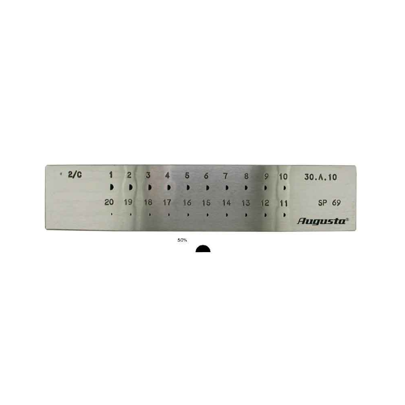 Drawplate half-round Ø 6.0 - 3.0 mm 5976.24 Puolipyöreä vetorauta, karkaistu teräs, Ø 6.0 – 3.0 mm (31 reikää) - Image 1