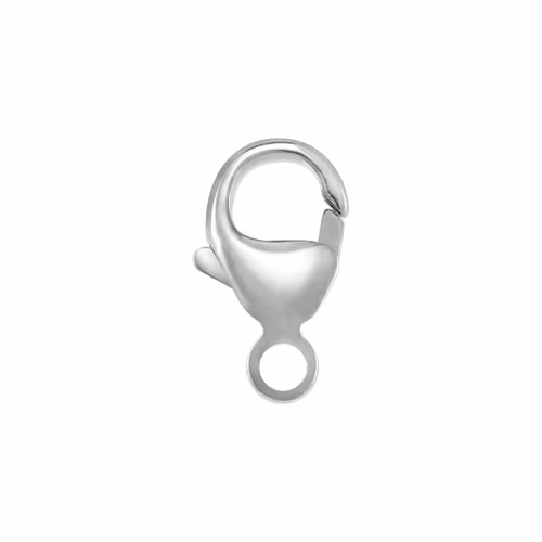 17-400 Sterling silver chain clasp, Lobster Claw, Tear Drop shaped, with an Integrated Ring Sterling silver chain clasp, Lobster Claw, Tear Drop shaped, with an Integrated Ring