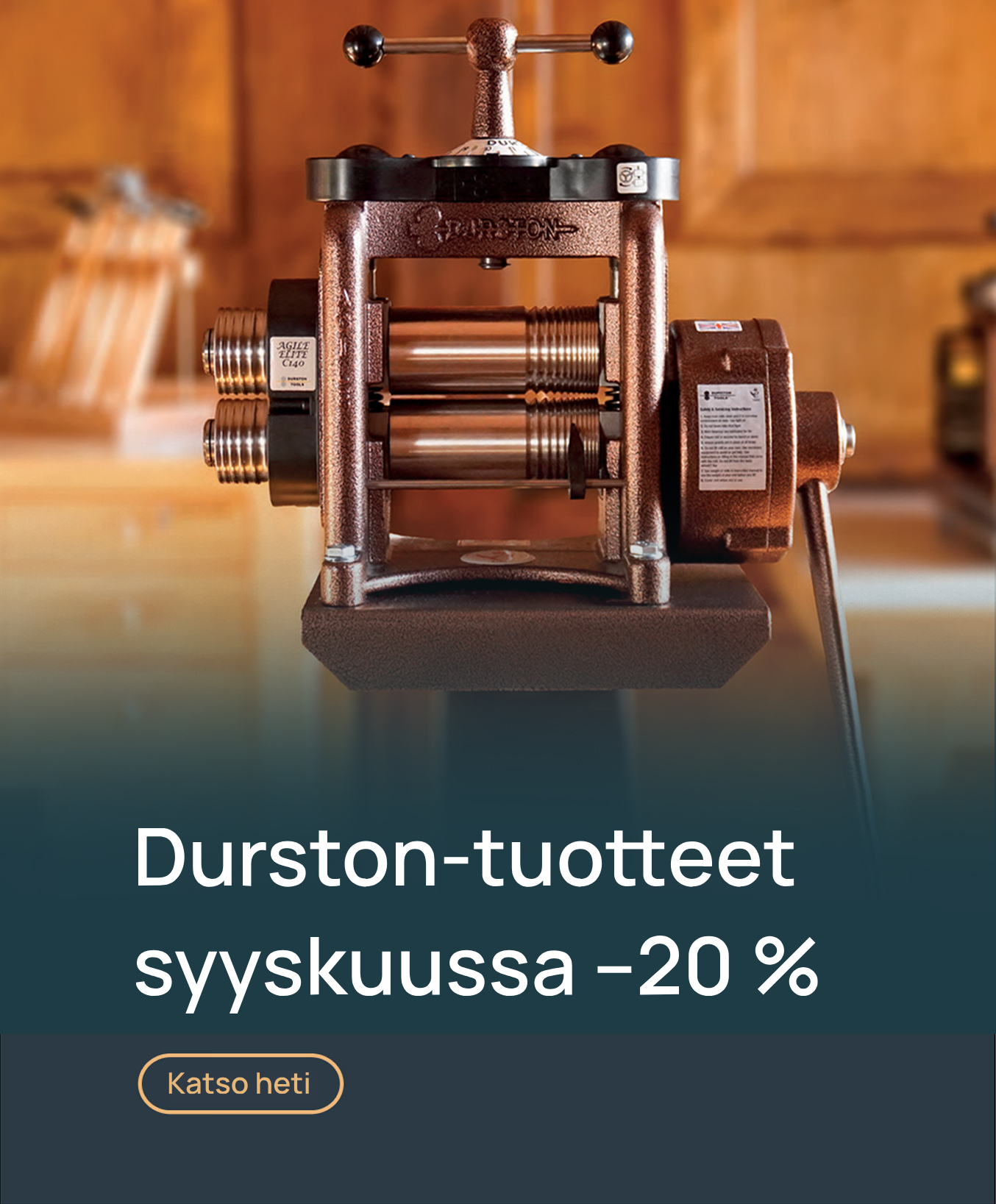 20 % alennus kaikista Durston kultasepän tuotteista syyskuussa